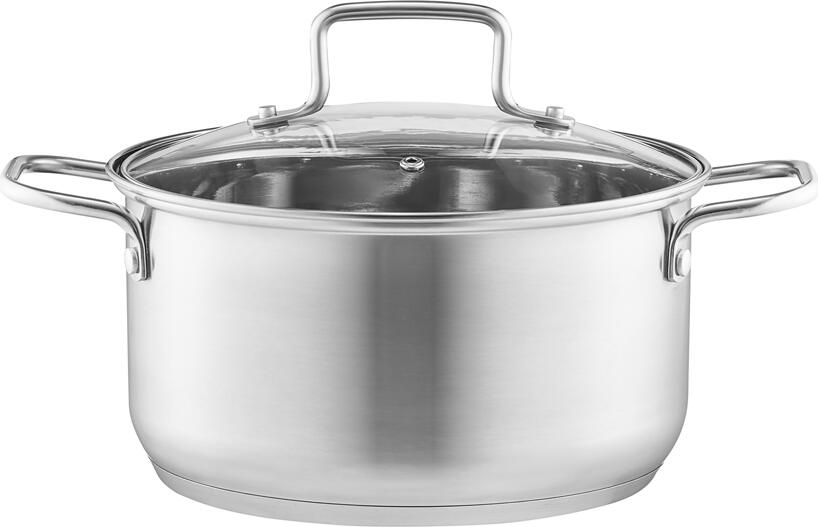 Ambition, Pot With Glass Lid, Hugo, 20 Cm , 3 L, Sodolime Steel