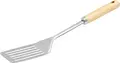 Ambition Slotted Kitchen Spatula, High-Quality Steel Head and Natural Wood Handle, 33 x 8 x 3.3 cm, for Turning Meat, Fish and Vegetables