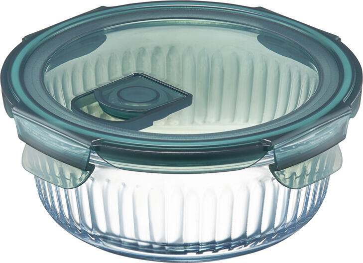 Ambition, Round Borosilicate Glass Container With Lid, Rillet, 400 Ml, Glass