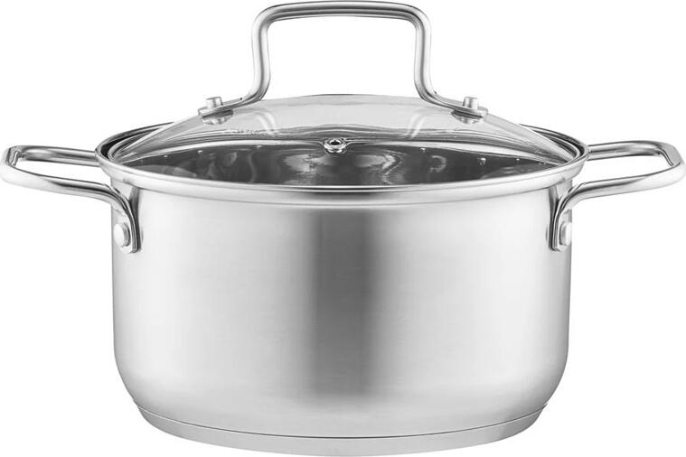 Ambition, Pot With Glass Lid, Hugo, 22 Cm , 3.5 L, Stainless Steel, Heat-Resistant Glass