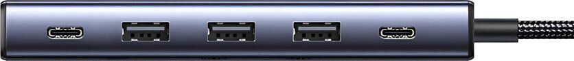 Hub USB-C UGREEN CM511 5-in-1 cu DisplayPort 1.4 4K@60Hz, 3x USB-A 3.0 5Gbps, Power Delivery 100W, Carcasă din Aluminiu, Cablu împletit din Nailon