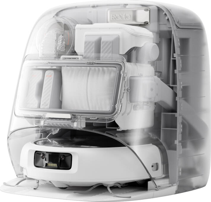 DJI ROMO P Robot Vacuum and Mop with 25,000 Pa Suction, LiDAR, Self-Cleaning Base Station, Auto Mop Lift, and Robotic Arm, White