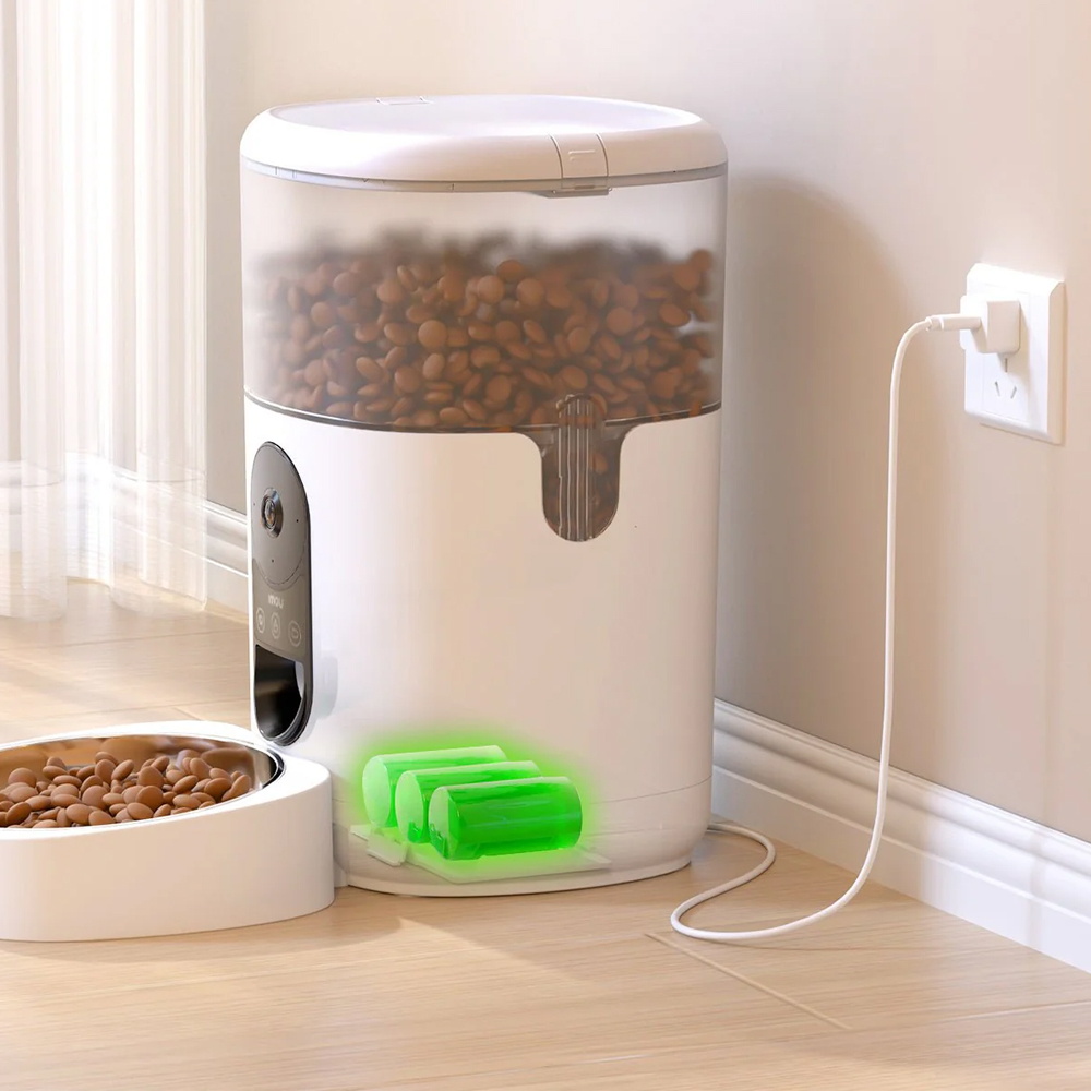 imou PF1 Smart Pet Feeder, 4L Capacity, 2.5K QHD 360° Panoramic Camera, AI Pet Detection, Two-Way Audio, 304 Stainless Steel Bowl, Wi-Fi App Control