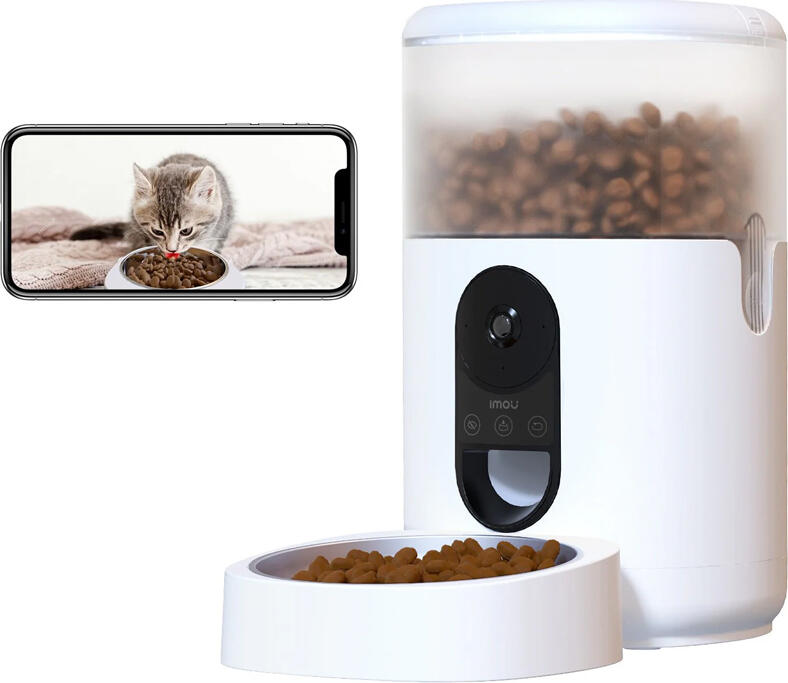 imou PF1 Smart Pet Feeder, 4L Capacity, 2.5K QHD 360° Panoramic Camera, AI Pet Detection, Two-Way Audio, 304 Stainless Steel Bowl, Wi-Fi App Control