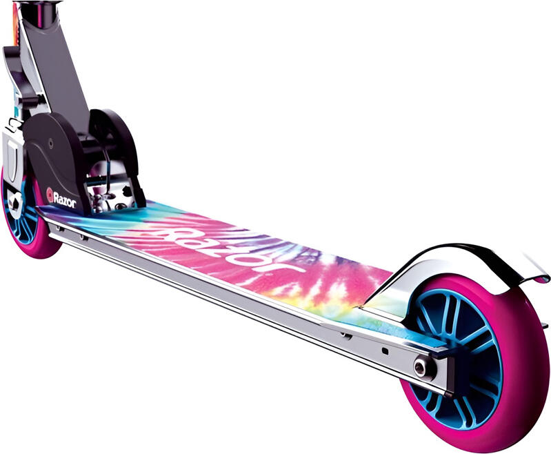Razor A Special Edition Tie-Dye Folding Scooter, Aluminium Frame, Height-Adjustable Handlebars, Urethane Wheels, Rear Fender Brake, Max Load 65kg