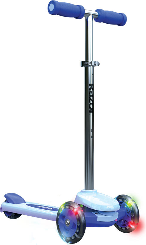 Razor Rollie DLX 2-in-1 Convertible Scooter for Kids 30 Months to 4 Years, LED Light-up Wheels and Deck, Detachable Seat, Tilt-to-Turn Steering