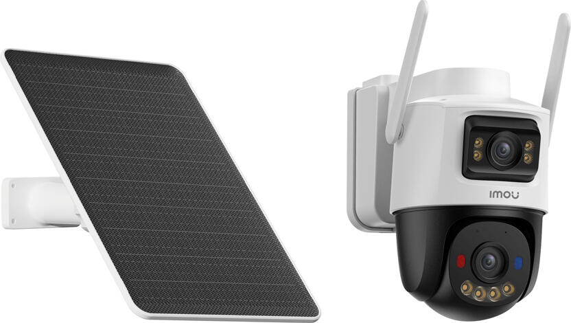 imou AOV Dual 4G LTE Solar Camera, Dual 5MP Sensors, Pan-Tilt, 10,000mAh Battery, 8W Solar Panel, Human and Vehicle Detection, Two-Way Talk, White