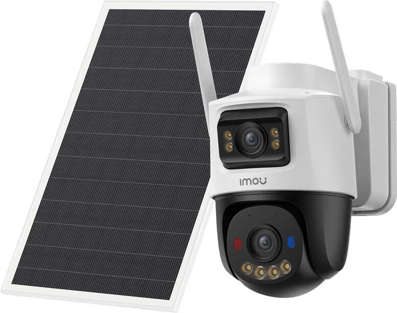 imou AOV Dual 4G LTE Solar Camera, Dual 5MP Sensors, Pan-Tilt, 10,000mAh Battery, 8W Solar Panel, Human and Vehicle Detection, Two-Way Talk, White