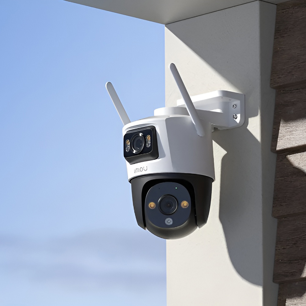IMOU Cruiser Dual Outdoor PTZ Security Camera, Dual-Lens 3MP + 3MP, 360 Degree Coverage, Smart Color Night Vision, AI Human and Vehicle Detection, IP66, Two-Way Talk, White