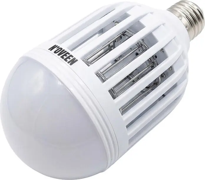 NOVEEN IKN804 2-in-1 LED Bulb and Insect Killer Lamp, 8W, E27 Socket, 40m2 Coverage, Chemical-Free Electric Fly Zapper, White
