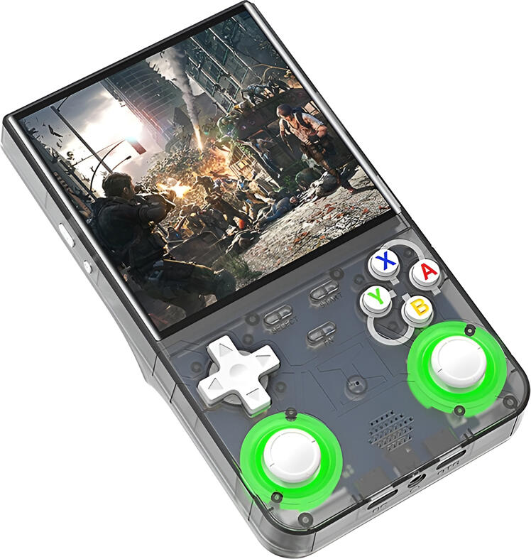 NO Brand Game Console R36 Ultra Handheld, 64GB, High Performance, Black/Grey (GTA SA, God of War)