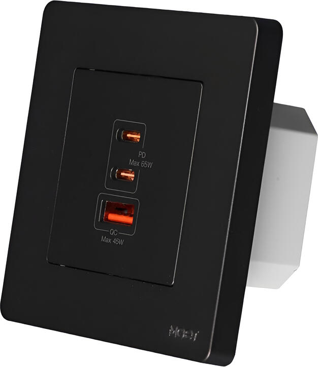 Moes Star Ring Socket 65W GAN 3 Ports (2*Type C+1*USB-A), Grey