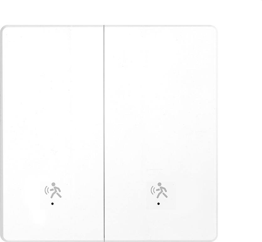 Moes Zigbee Smart Switch 2 Gang with Human Presence mmWare Radar 10GHz (Neutral Optional), White