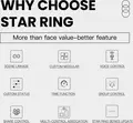Intrerupator Smart Moes Star Ring, 2 Gang ZigBee 3.0, cu Fir de Neutru, Iluminare Decorativa Halo, Compatibil Tuya, Alb, Design Premiat Red Dot