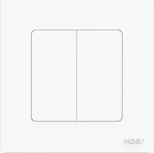 Moes Zigbee Star Ring Smart Push Button Switch 2 Gang (Neutral Required), White
