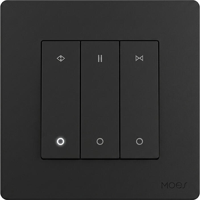 Moes Zigbee 3.0 + RF 433MHz Star Ring Curtain Switch ZG-Curtain-S1, Smart Motorized Blind Controller, Neutral Wire Required, 90-250V AC, Grey
