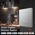 Moes Star Ring Zigbee 3.0 Smart Dimmer Switch, 1 Gang Touch Panel, 10A 100-240V Neutral Required, Tuya Smart Life App, Alexa Google Home Voice Control