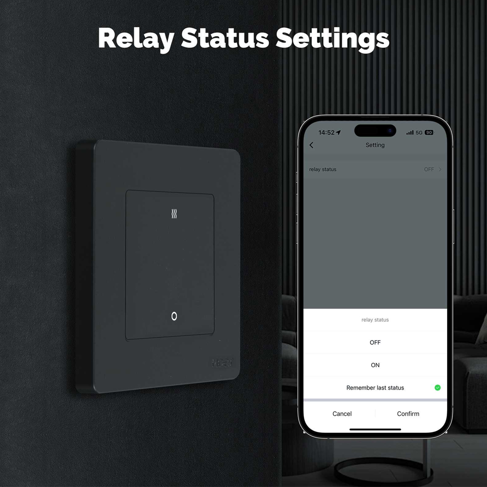 Intrerupator Smart Moes Zigbee Star Ring 20A Gri pentru Consum Ridicat cu Monitorizare Consum Electric kWh Necesar Fir Neutru pentru Calorifere si AC