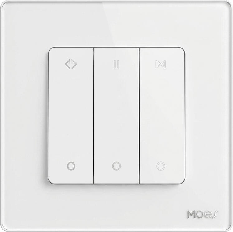 Moes Zigbee 3.0 + RF 433MHz Star Ring Smart Curtain Switch ZS-08-S-SFC, Neutral Required, App Control & Timer for Roller and Venetian Blinds, White