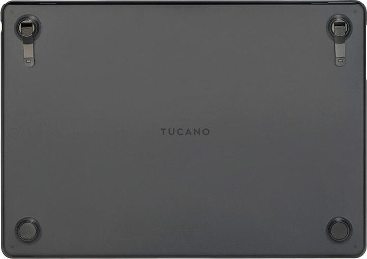 Защитный чехол Tucano Nido Hardshell для MacBook NEO 13, ультратонкий корпус из прочного поликарбоната, черный полупрозрачный, с вентиляцией и противоскользящими ножками
