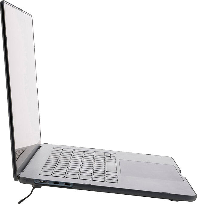 Защитный чехол Tucano Nido Hardshell для MacBook NEO 13, ультратонкий корпус из прочного поликарбоната, черный полупрозрачный, с вентиляцией и противоскользящими ножками