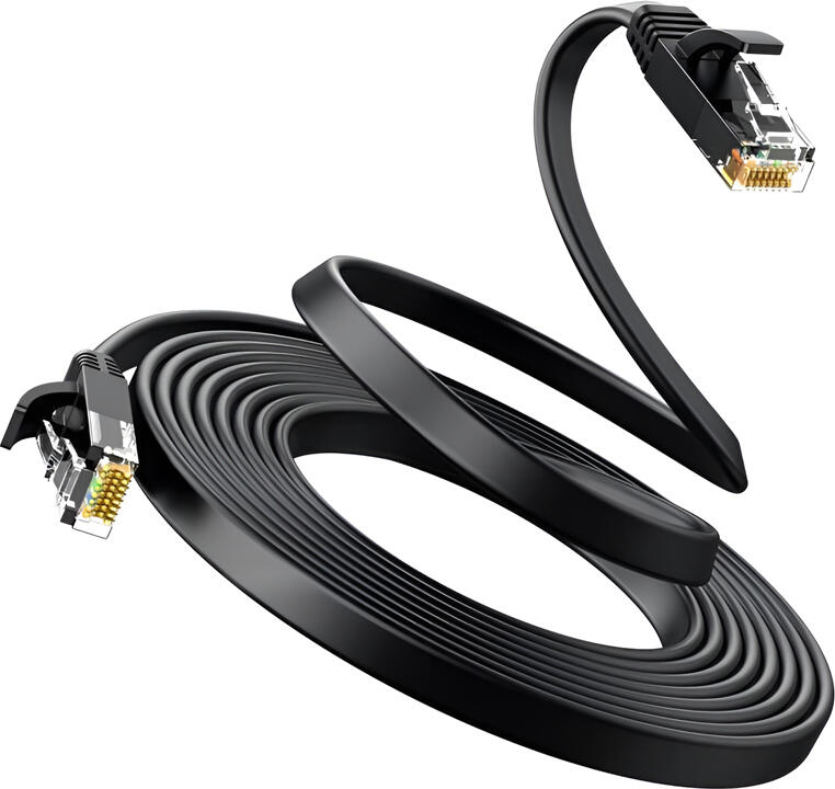 UGREEN Cat6 Flat Ethernet Cable, U/UTP, 1m, Black