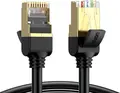 UGREEN NW149 Cat7 Ethernet Cable 2m, 10Gbps 600MHz F/FTP Shielded RJ45 Network Cable, 24K Gold Plated, Pure Copper 26AWG, Black