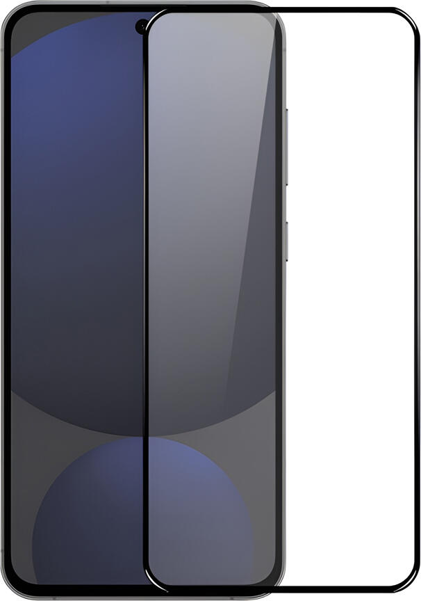 BIVA 5D Tempered Glass Screen Protector for Samsung Galaxy S25, Curved Edge Shockproof Scratch Resistant High Clarity Protective Film, Black