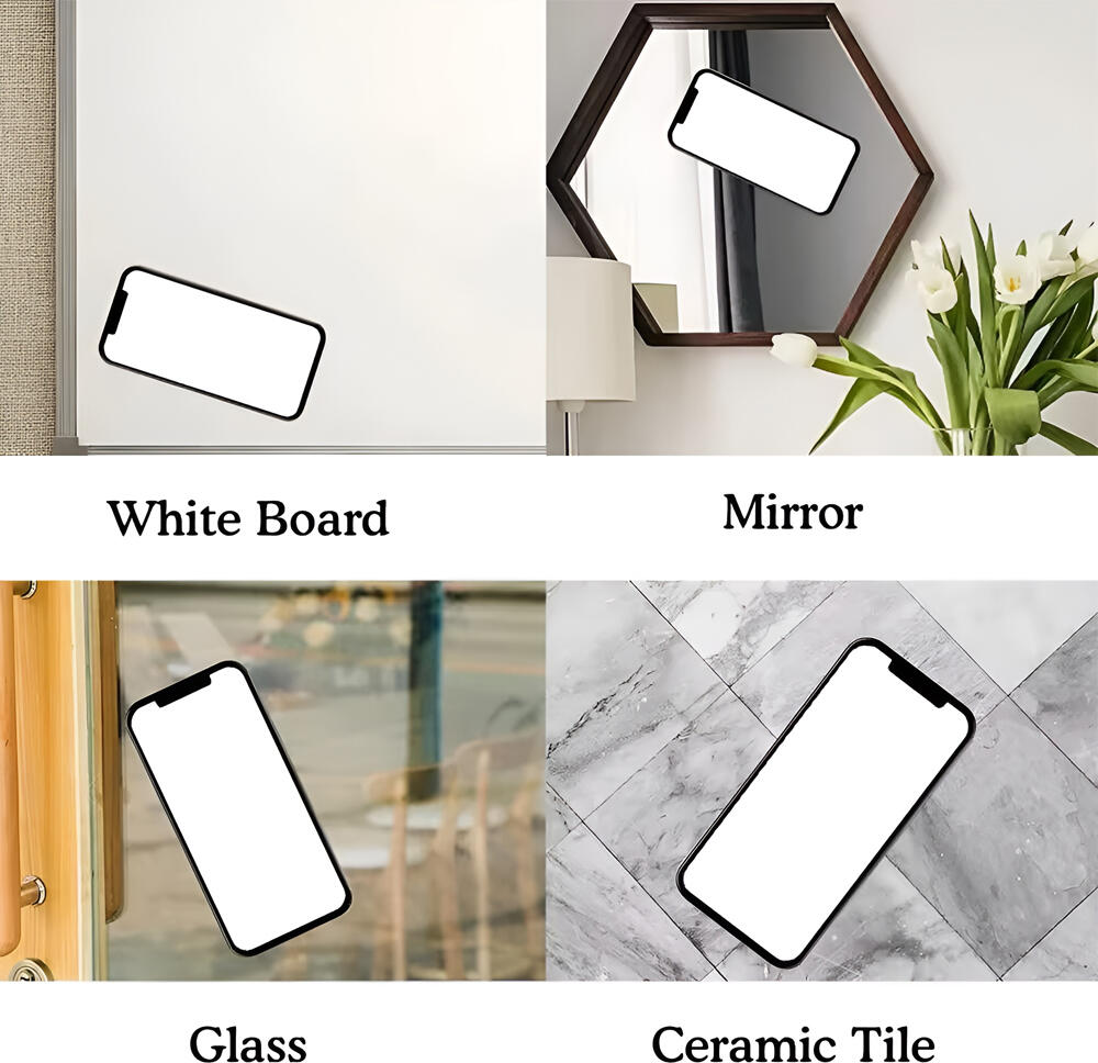 WOO Silicone Suction Cup Phone Mount Pad, Universal Anti-Slip Grip with 3M Adhesive, 24 Suction Cups for Glass and Mirrors, White