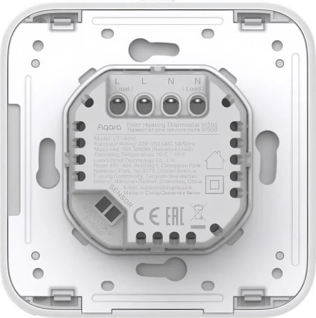 Termostat Inteligent pentru Încălzire în Pardoseală Aqara W500, Zigbee, Thread, Bluetooth, 16A 3600W, Compatibil cu Apple Home, Google Home, Alexa, Sisteme Electrice si Hidronice