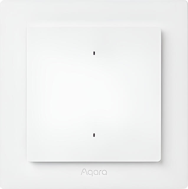 Aqara Light Switch H2 EU (WS-K07D) Smart Switch 2-gang, Thread Matter Zigbee Bluetooth, Neutral/No-Neutral, Power Monitoring, MARS Tech, White, 86x86x45mm
