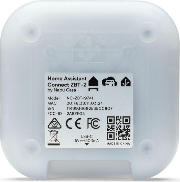 Adaptor USB Home Assistant Connect ZBT-2 NC-ZBT-9741 Coordonator Zigbee 3.0 si Thread, Silicon Labs MG24, ESP32-S3, Compatibil Matter, Alb