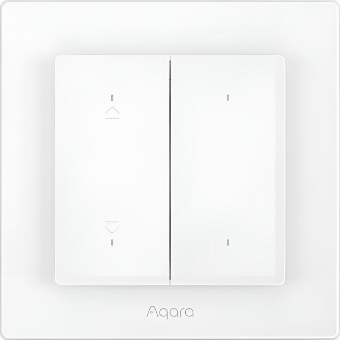 Aqara Light Switch H2 EU (WS-K07D) Smart Switch 4-Gang, Thread Matter Zigbee Bluetooth, Neutral/No-Neutral, Power Monitoring, MARS Tech, White, 86x86x45mm