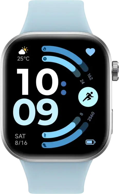 Smartwatch Xiaomi Redmi Watch 6 - Albastru Glacier, cu Ecran AMOLED de 2.07 inch, Baterie 550mAh, Monitorizare Ritm Cardiac, SpO2, Somn, Stres și Tracking Sportiv