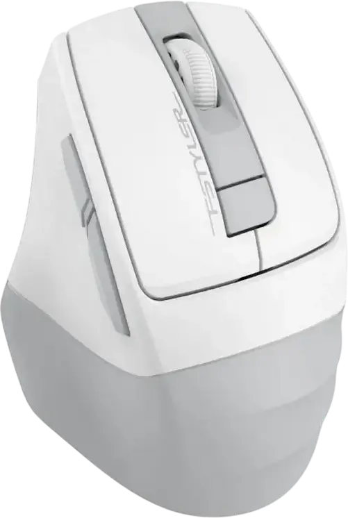 A4Tech Fstyler FG35CS Plus Wireless Mouse, White, 2.4 GHz, Silent Clicks, Adjustable DPI 1000-3200, Rechargeable Battery, USB-C Charging, 6 Buttons