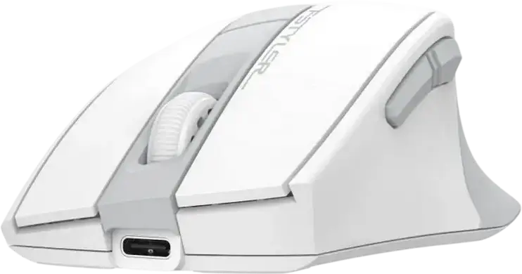 A4Tech Fstyler FG35CS Plus Wireless Mouse, White, 2.4 GHz, Silent Clicks, Adjustable DPI 1000-3200, Rechargeable Battery, USB-C Charging, 6 Buttons