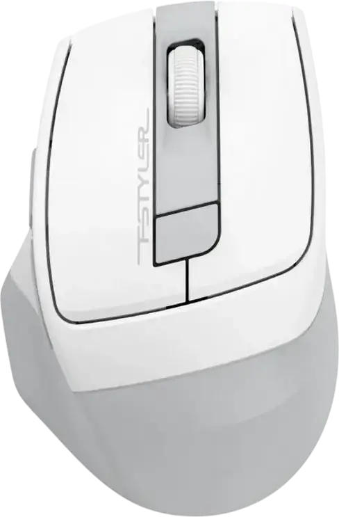 A4Tech Fstyler FG35CS Plus Wireless Mouse, White, 2.4 GHz, Silent Clicks, Adjustable DPI 1000-3200, Rechargeable Battery, USB-C Charging, 6 Buttons