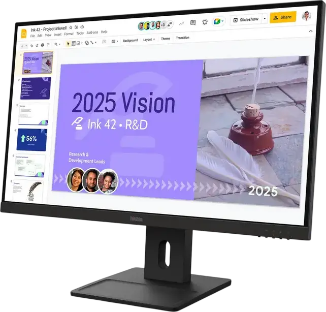 Monitor Lenovo ThinkVision E27Q-40 27 inch WQHD 2560x1440 IPS, 100Hz, 350 cd/m², 99% sRGB, HDMI 2.1, DisplayPort, Reglabil pe Inaltime, Raven Black