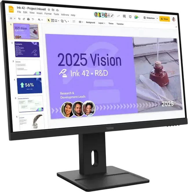 Monitor Lenovo ThinkVision E27Q-40 27 inch WQHD 2560x1440 IPS, 100Hz, 350 cd/m², 99% sRGB, HDMI 2.1, DisplayPort, Reglabil pe Inaltime, Raven Black