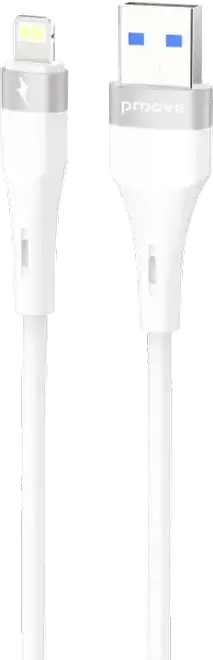 Cablu USB (Lightning), Proove Light Silicone Plus USB to Lightning 2.4A (1m), White