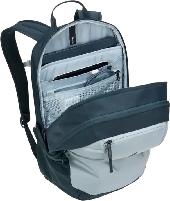Thule EnRoute TEBP5216 Laptop Backpack 23L, 400D Nylon, Fits up to 16 inch Laptop, Luggage Pass-through, Padded Straps, Soft Blue / Darkest Blue