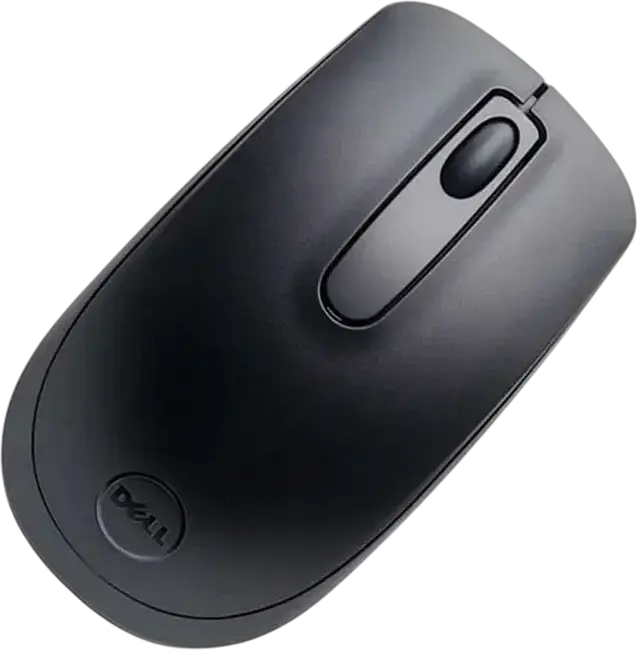 Беспроводная оптическая мышь Dell WM118, USB-ресивер 2.4 ГГц, 1000 dpi, амбидекстер, 3 кнопки, черная, для Windows Mac Linux Android Chrome OS