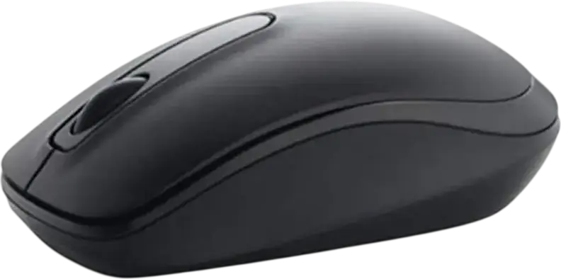 Беспроводная оптическая мышь Dell WM118, USB-ресивер 2.4 ГГц, 1000 dpi, амбидекстер, 3 кнопки, черная, для Windows Mac Linux Android Chrome OS