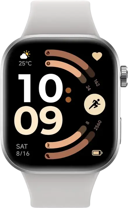 Smartwatch Xiaomi Redmi Watch 6 - Gri Argintiu, cu Ecran AMOLED de 2.07 inch, Baterie 550mAh, Monitorizare Ritm Cardiac, SpO2, Somn, Stres și Tracking Sportiv