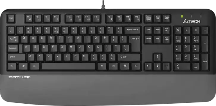 Keyboard A4Tech FK20, Fstyler FN Multimedia Wired Keyboard( US+RU+RO ), Gray