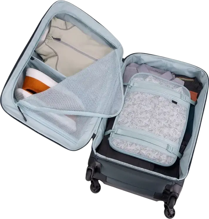 Thule Subterra 2 Checked Spinner TSRS425 Hard-Shell Suitcase, Nylon and Polyester, 68 cm, 4 Multidirectional Spinner Wheels, Water Resistant, Grey