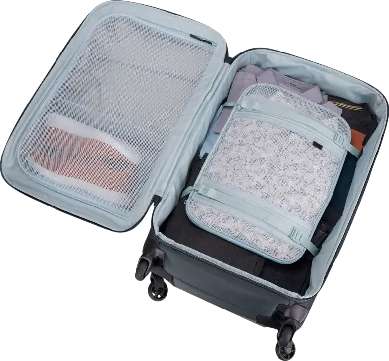 Thule Subterra 2 Checked Spinner TSRS425 Hard-Shell Suitcase, Nylon and Polyester, 68 cm, 4 Multidirectional Spinner Wheels, Water Resistant, Grey