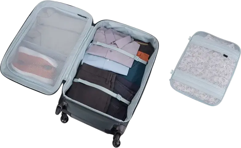 Thule Subterra 2 Checked Spinner TSRS425 Hard-Shell Suitcase, Nylon and Polyester, 68 cm, 4 Multidirectional Spinner Wheels, Water Resistant, Grey