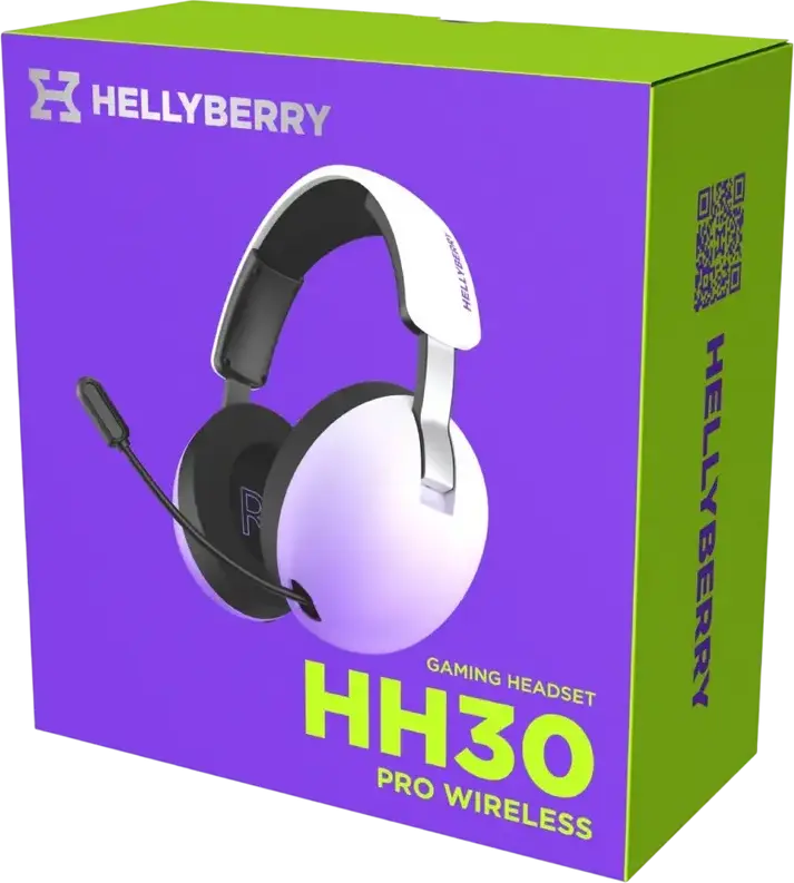 Casca Gaming HATOR Hellyberry HH30 Pro Wireless, Alb/Violet, Conectivitate Tri-mod (2.4GHz, Bluetooth 6.0, Cablu), Difuzoare 50mm, Baterie 80h, Perușoare cu Gel Răcoritor