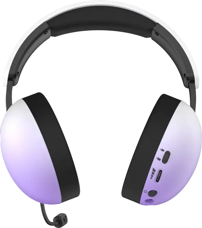 Casca Gaming HATOR Hellyberry HH30 Pro Wireless, Alb/Violet, Conectivitate Tri-mod (2.4GHz, Bluetooth 6.0, Cablu), Difuzoare 50mm, Baterie 80h, Perușoare cu Gel Răcoritor